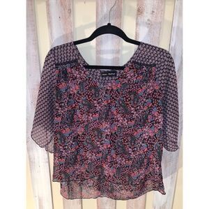 Mason + Mackenzie Sheer Floral Blouse M